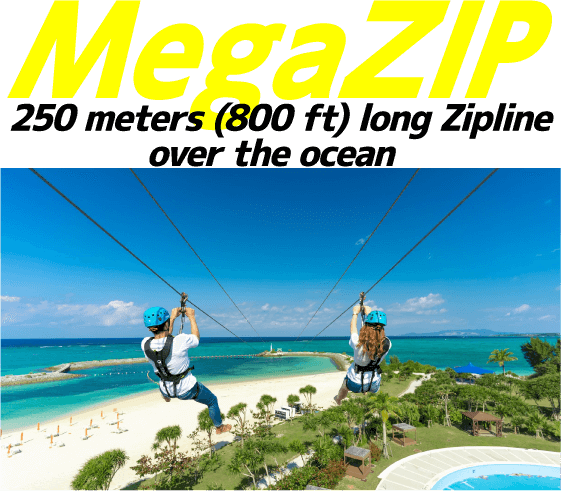 MegaZIP 250 meters(800ft) long Zipline over the ocean