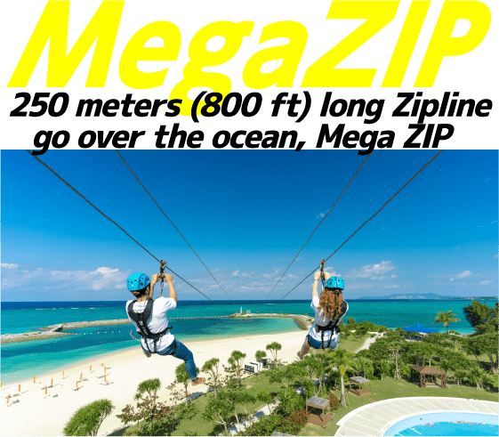 MegaZIP 250 meters(800ft) long Zipline go over the ocean, Mega ZIP